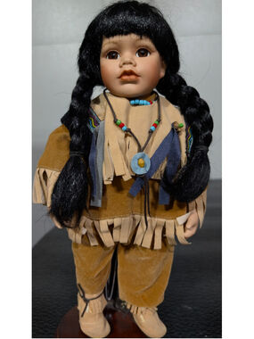 Native American inspired porcelain doll by Geppeddo #2475